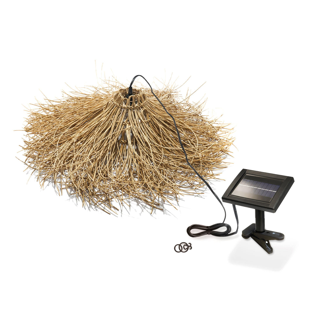 Esotec Solar LED Hängeleuchte Alexandria, Boho Stil, Polyrattan, Solarlampe, Wintergarten, LED-Lampe