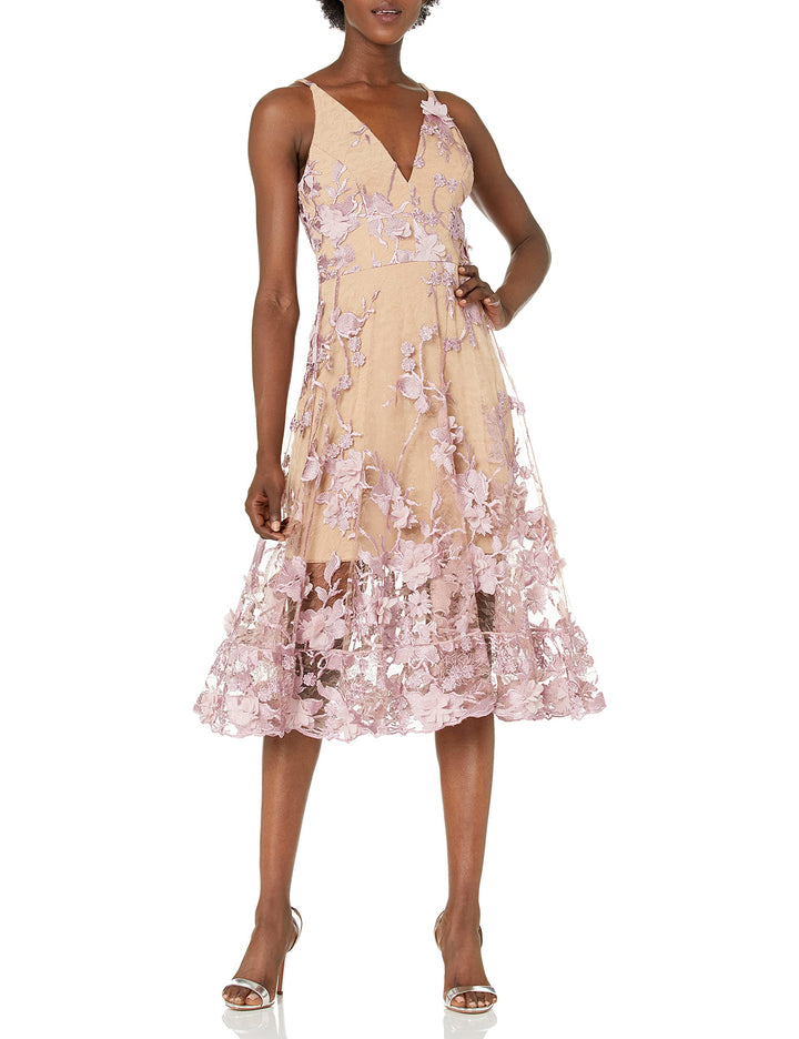Dress the Population Damen Kleid XS Flieder/Nude, XS Flieder/Nude