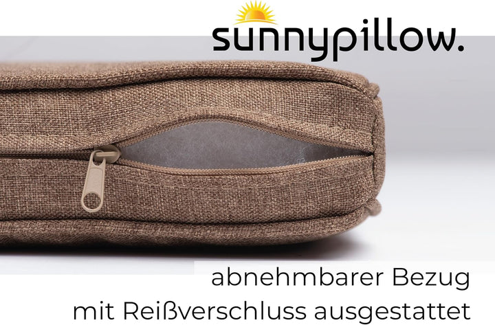 sunnypillow 4er Set Stuhlkissen wasserdicht UV-lichtecht 45 x 45 x 5cm - Polsterauflage Auflage für