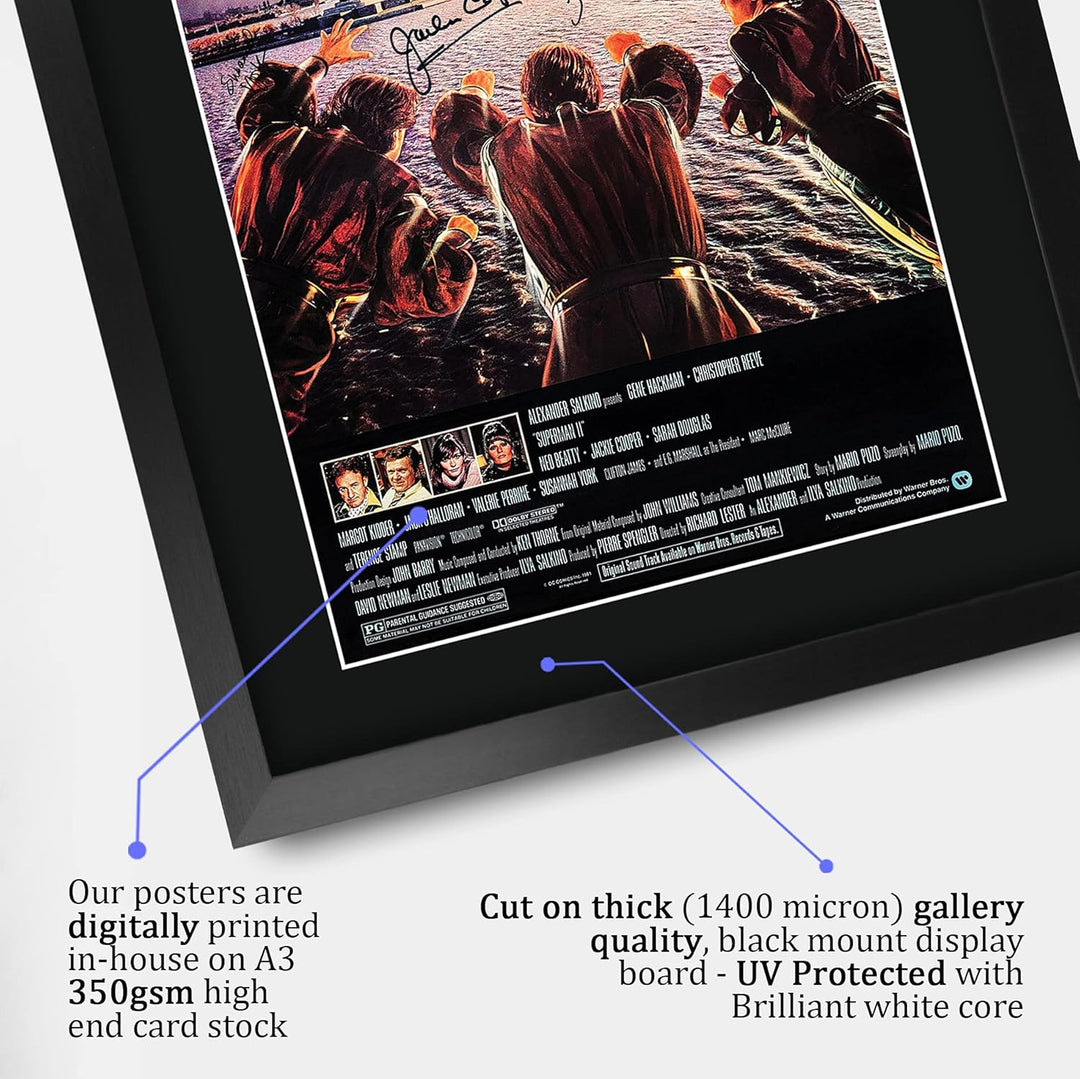 HWC Trading FR A3 Superman 2 Christopher Reeve Geschenke gedrucktes Poster signiert Autogramm Bild f