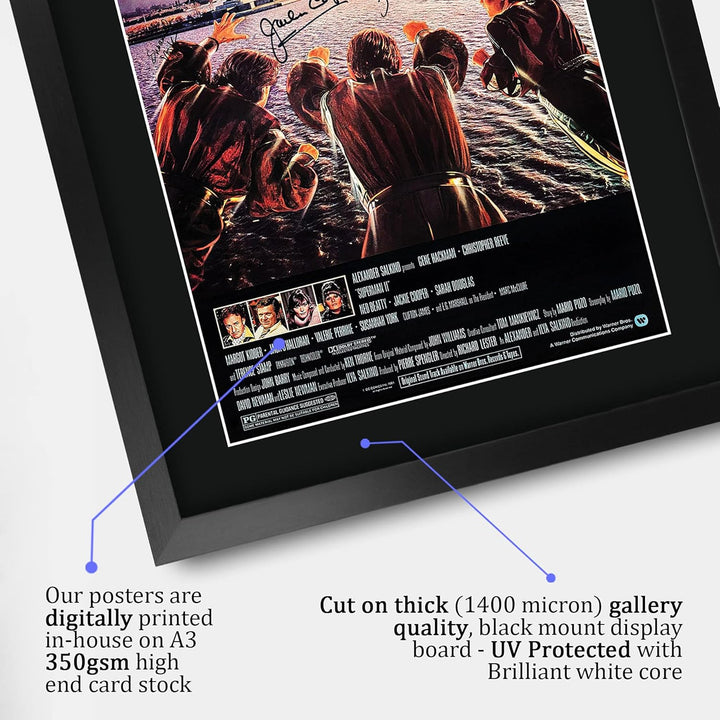 HWC Trading FR A3 Superman 2 Christopher Reeve Geschenke gedrucktes Poster signiert Autogramm Bild f
