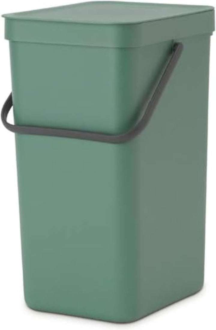 Brabantia 129827 Abfalleimer, Plastik, Tannengrün, (16L) UK Fir Green 16 Liter Mülleimer, Fir Green