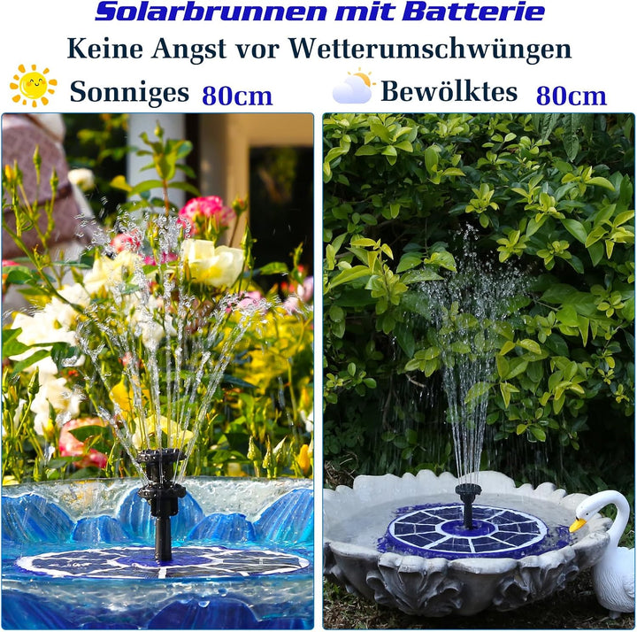 AISITIN Solar Springbrunnen für Aussen Verbessert, 3,5W Solar Schwimmender Fontäne Pumpe mit Verschi