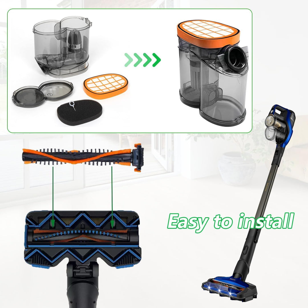 Philips Staubsauger Filter Set - HEPA + ABS Speedpro Max Ersatzteile für FC6812/6814/6822/6823/6827/