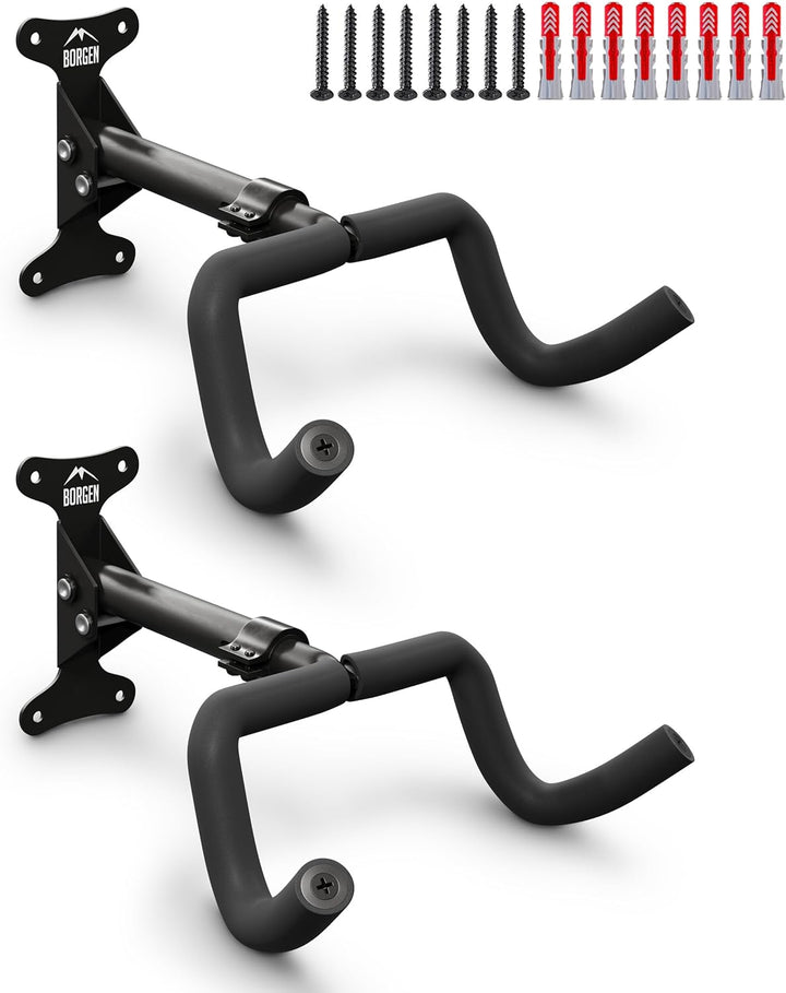 Borgen Fahrrad Wandhalterung I Fahrradhalter - Winkel und Wandabstand einstellbar bis 20 kg, klappba