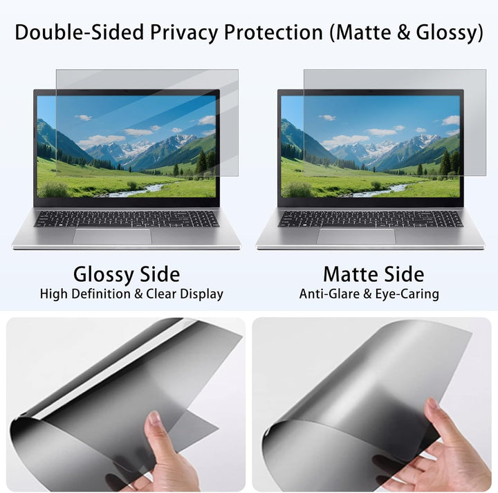 1 Stück Sichtschutzfolie für 14 Zoll 16:10 Laptop, Abnehmbarer Anti Blaulicht Blendschutz Monitor Bl