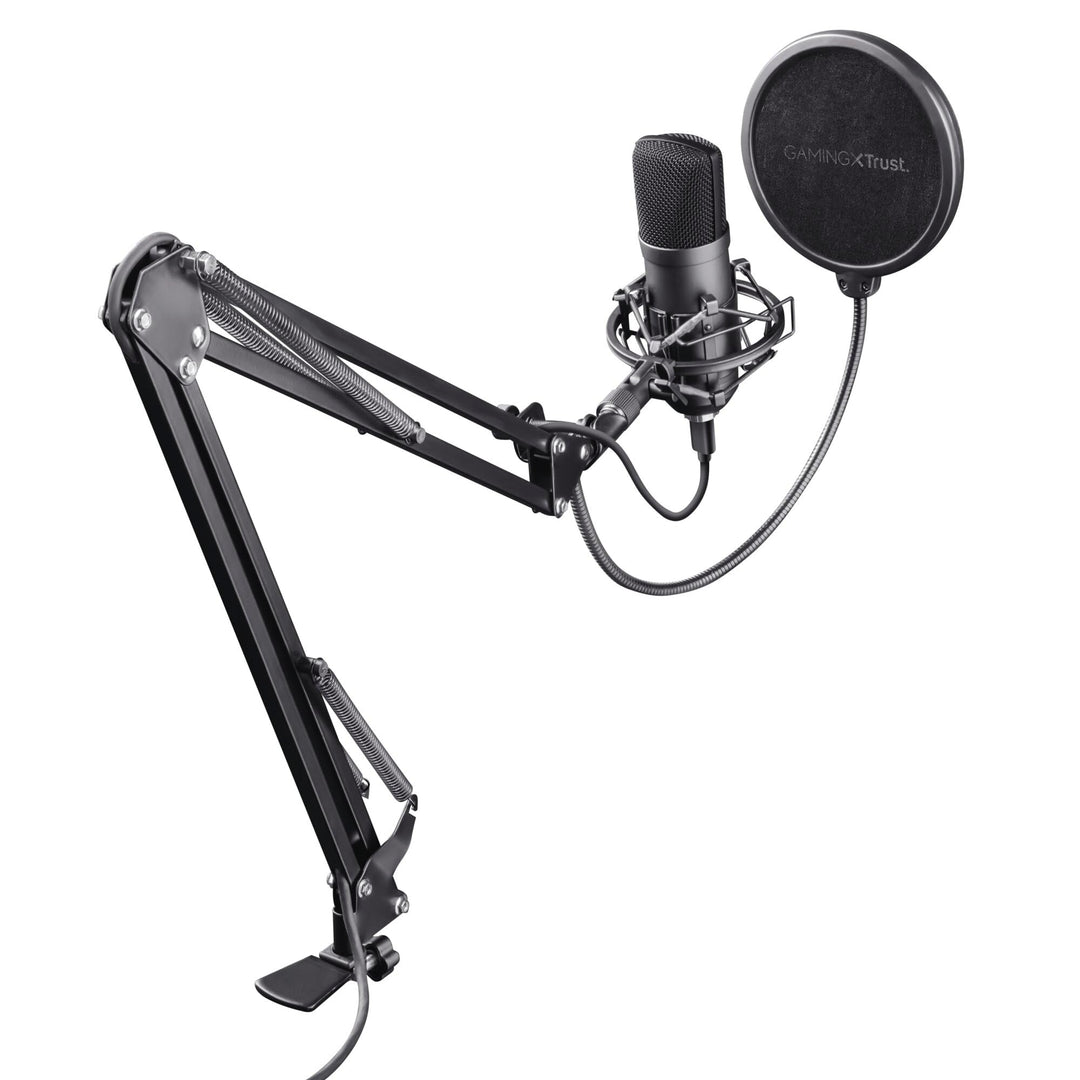 Trust Gaming 22400 GXT 252 Emita Plus Studio USB Mikrofon mit Arm und Popfilter, mit Nierencharakter