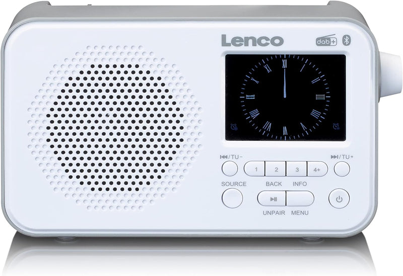 Lenco PDR-036 tragbares DAB+ Radio - Bluetooth 5.0 - PLL FM Radio - 4 Speicherplatztasten - 2,4” Far