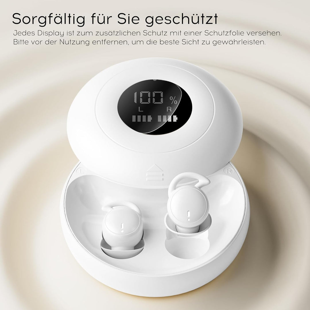 sunvito Schlafkopfhörer, Mini Kopfhörer zum Schlafen Kabellose Bluetooth 6.0 (White-1), white-1