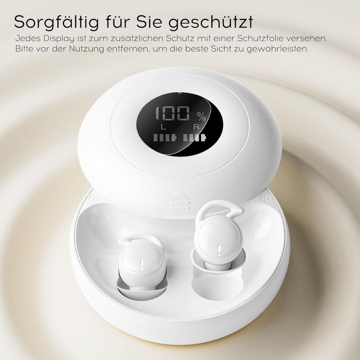 sunvito Schlafkopfhörer, Mini Kopfhörer zum Schlafen Kabellose Bluetooth 6.0 (White-1), white-1