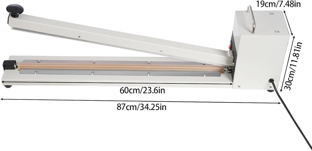 Heisssiegelgerät Folienschweissgerät 600mm Manuelle Impuls-Heisssiegelmaschine, Hand-Impuls-Siegelge