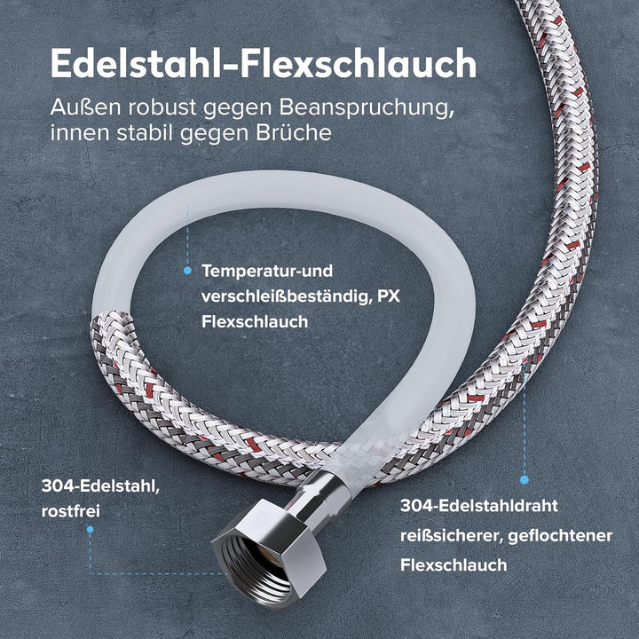 doporro Wasserhahn Bad Grau, Waschtischarmatur Hoch 236 mm Auslaufhöhe | Waschbecken Armaturen mit V