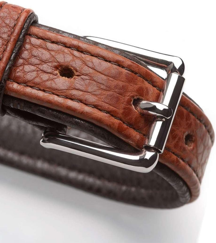 HUNTER CODY Hundehalsband, Leder, rustikal, weich, 50 (S-M), dunkelbraun/cognac Dunkelbraun 50 (S-M)
