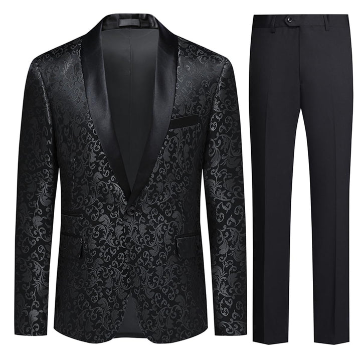 Allthemen Herren Anzug 2 Teilig Smoking Slim Fit Anzüge für Hochzeit Party Abschluss XS Schwarz, XS