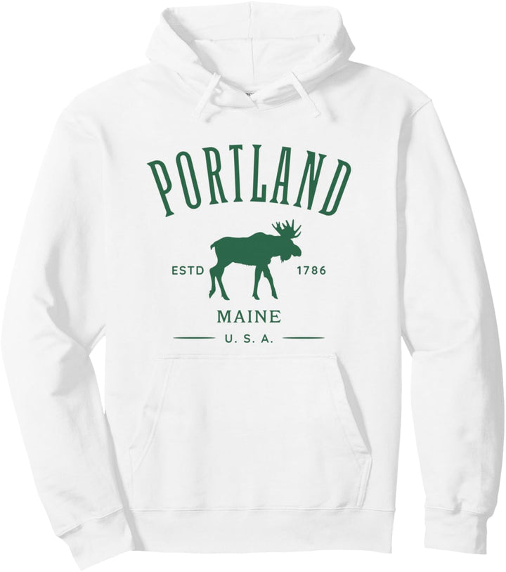 Portland Maine USA Souvenir mit Elch Pullover Hoodie