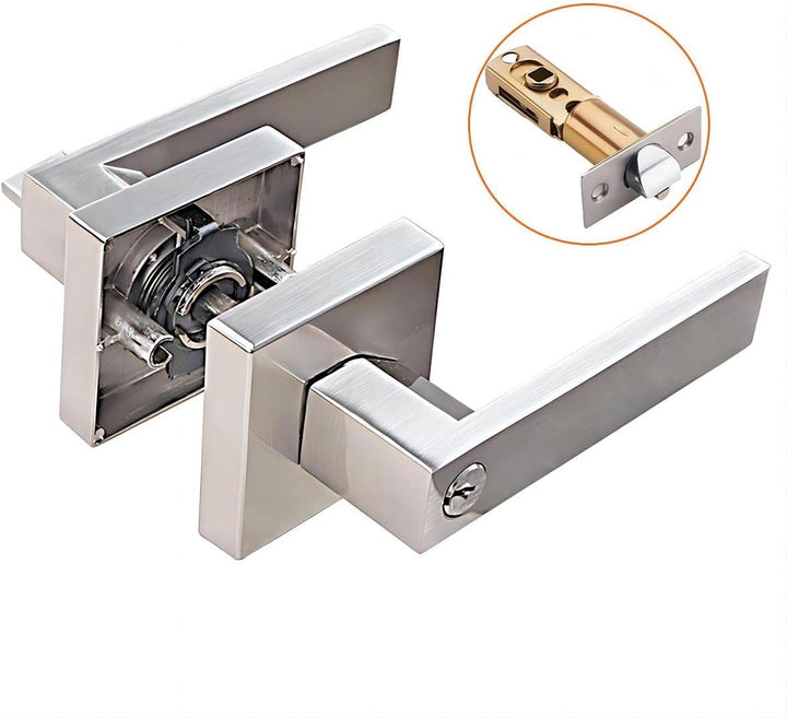 Qrity Türschloss Aluminiumlegierung Drückergarnitur Türdrückerfür für Schlafzimmer, Garderobe, Staur