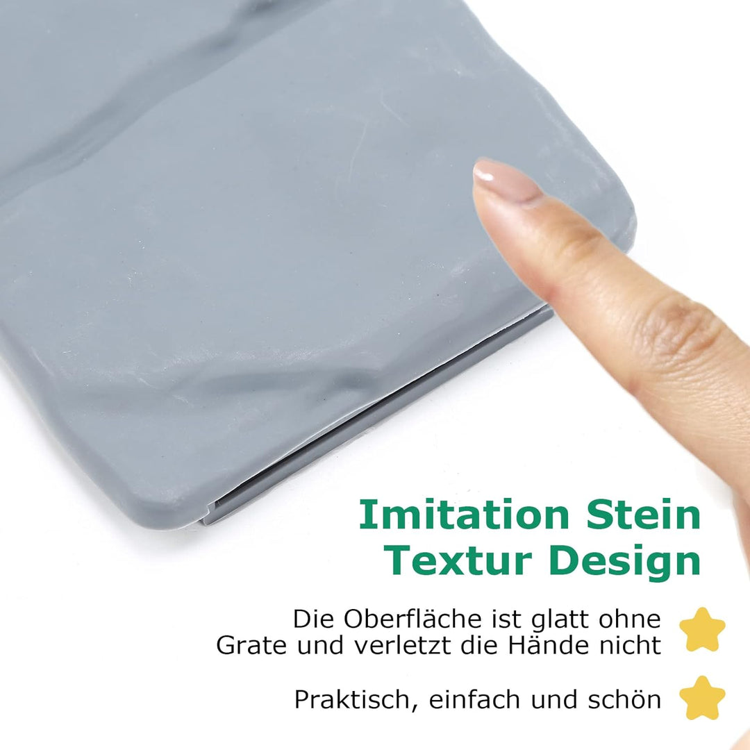 Gimisgu Rasenkante Kunststoff 20M Grau 80 Stücke Beeteinfassung Steinoptik Garden Border aus Polypro