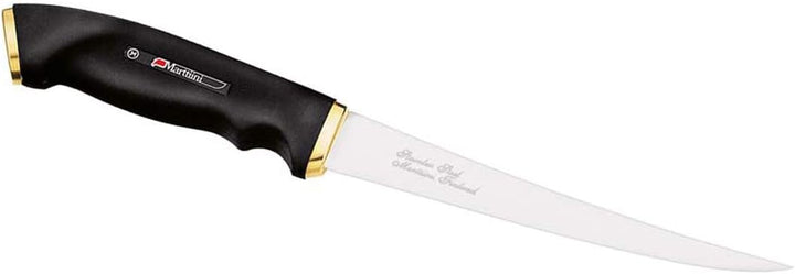 Marttiini Finnisches Filetiermesser, Klinge 15 cm, Kautschuk-Griff, Lederscheide Ohne Gravur, Ohne G
