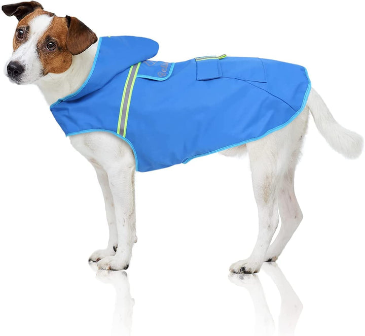 Bella & Balu Hunderegenmantel - Wasserdichter Hundemantel mit Kapuze und Reflektoren für trockene, s