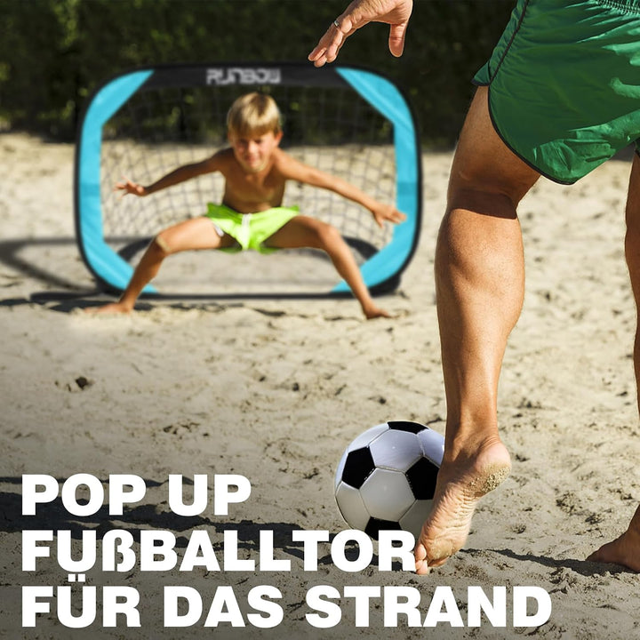 100 x 67 cm Kinder Fussballtor mit Tragebeutel, tragbares Pop-up-Fussballnetz für Hinterhoftraining,