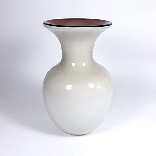CRISTALICA Glasvase Modern Dekovase Blumenvase Aurora Gala 25cm weiss