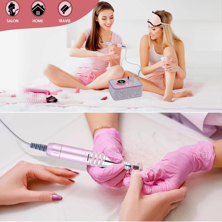 Elektrischer Nagelfräser mit 35000 RPM, Wiederaufladbar Fräser Nägel, Professioneller Nagelfeile, Tr