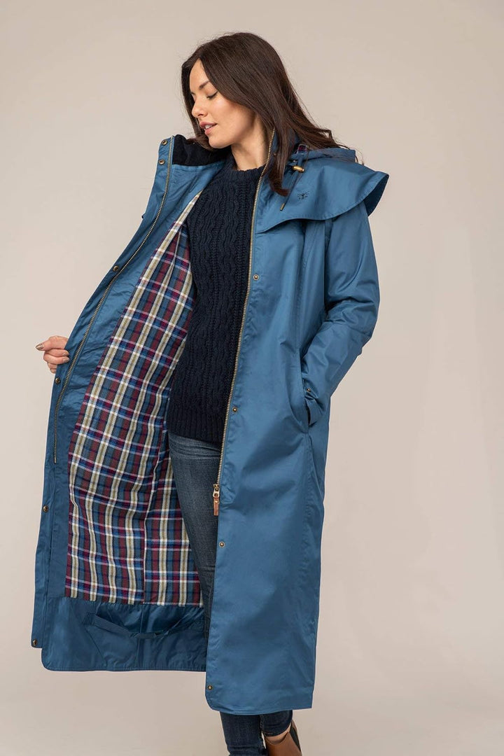 Lighthouse Outback - Damen Regenmantel - lang - wasserdicht 40 Sattes Meerblau, 40 Sattes Meerblau