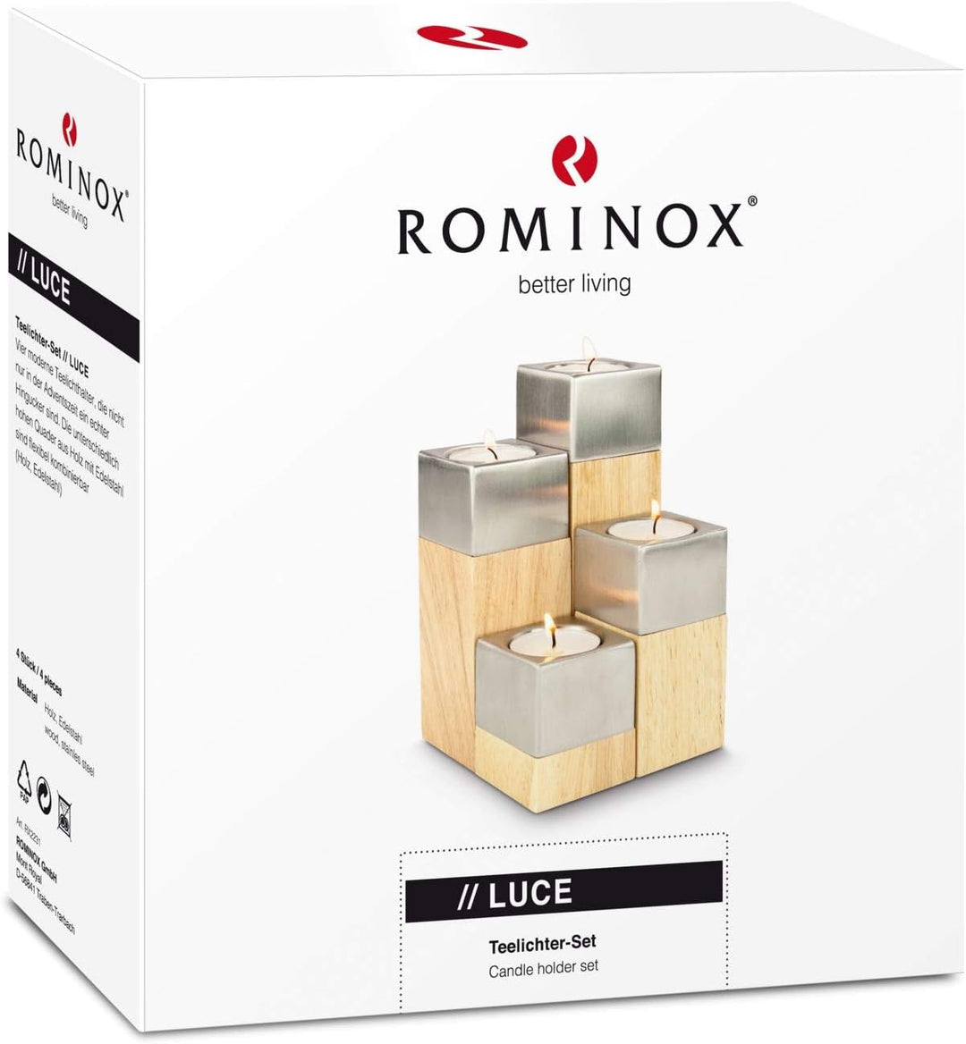 ROMINOX Geschenkartikel 4er Teelicht-Set // Luce – Vier Teelichthalter in modernem Design, flexibel