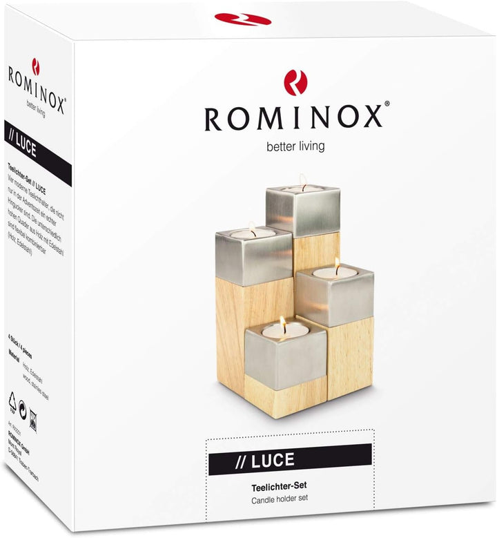 ROMINOX Geschenkartikel 4er Teelicht-Set // Luce – Vier Teelichthalter in modernem Design, flexibel