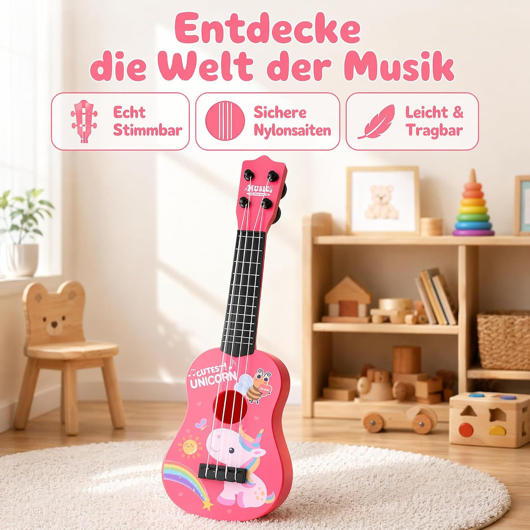 42 cm Gitarre für Kinder, Kindergitarre Gitarre Musikspielzeug Ukulele Instrument Musik-Ukulele-Gita