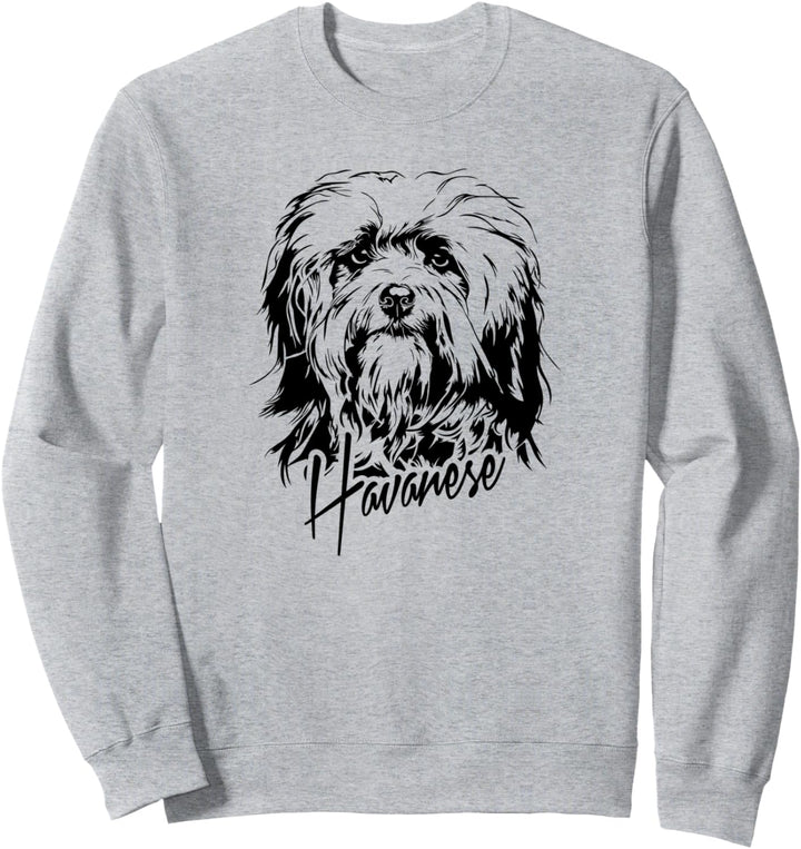 Havanese Hund Hunderasse Portrait Hundeportrait Sweatshirt