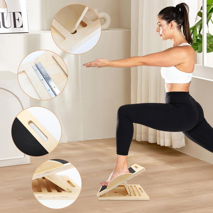 Balance Board Wadendehner aus Holz, Einstellbares Rutschfestes Balanceboard Schrägbrett Erwachsene f
