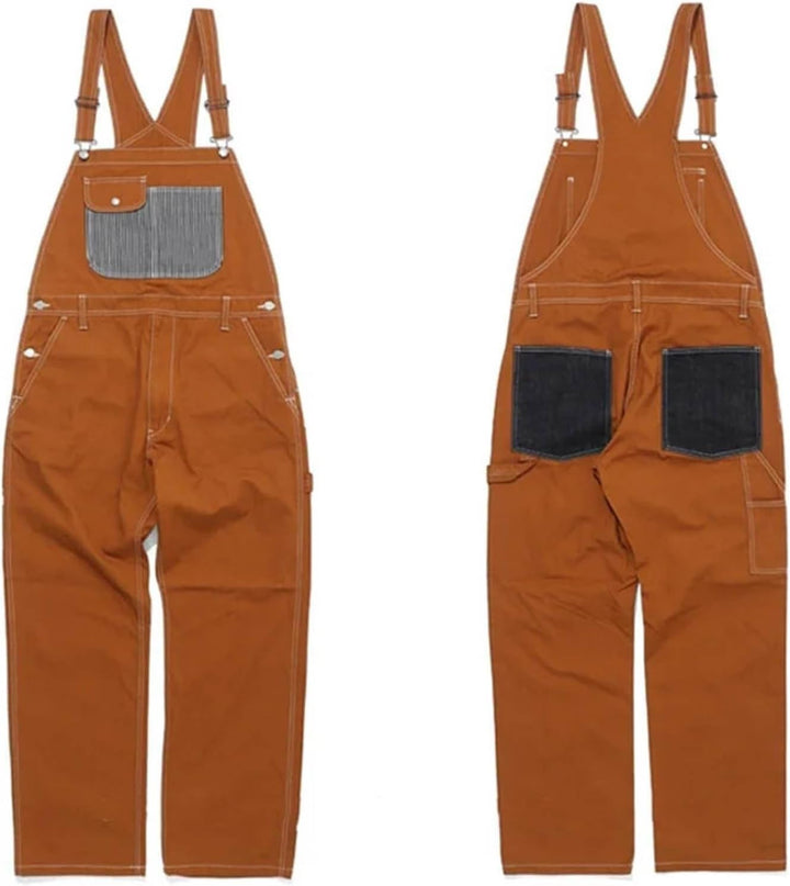 Herren Denim Latzhose Overalls Jeanshose Männer Cargo Jeans Retro Jumpsuit Arbeitshose Blau Arbeitsl