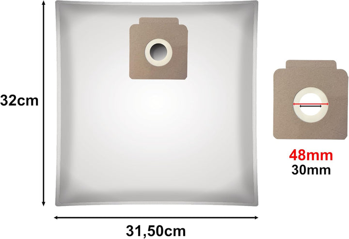 10 x Vlies Staubsaugerbeutel geeignet für/kompatibel zu Kärcher BV 5/1 Bp, DS 5300, T 7/1, T 9/1 wie