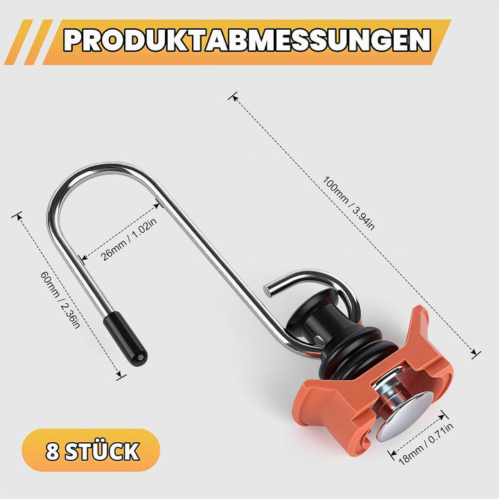 Idong Airlineschiene Zubehör Haken 8 Stück – Single Endbeschlag Airlineschiene Fitting &amp; Kederleiste