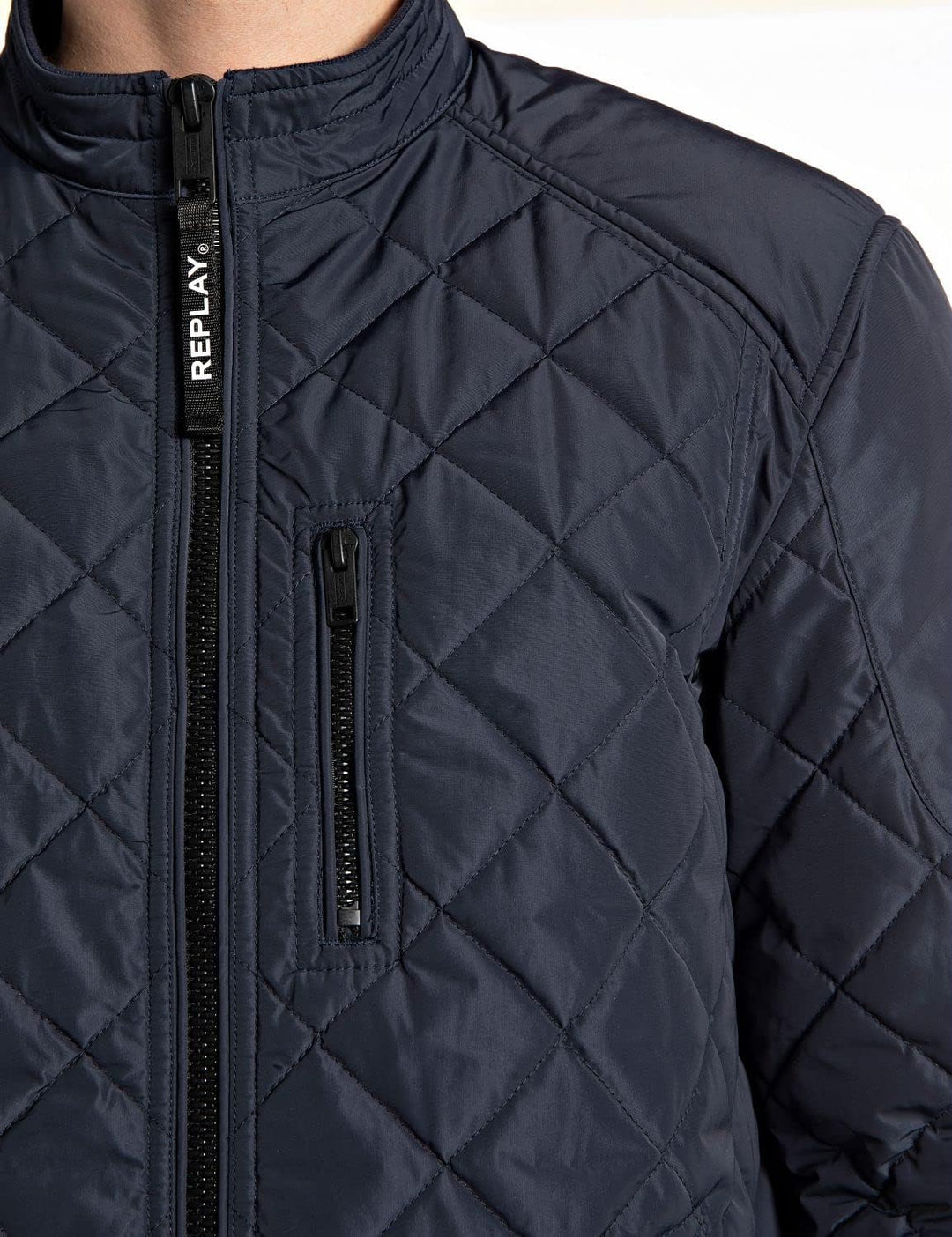 Replay Herren Bikerjacke XS Blue 086, XS Blue 086