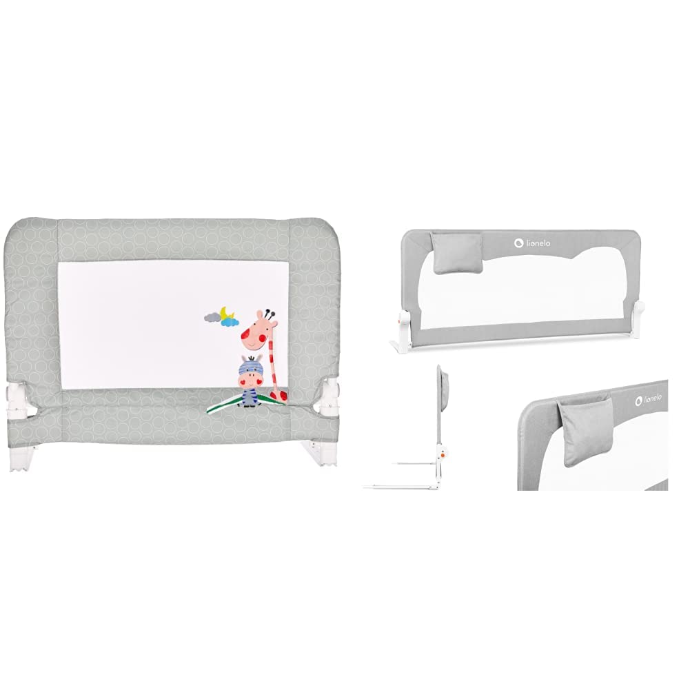 Interbaby BR001 90cm Bettbar für Babys und Kinder. Modell: Giraffe, grau, 2.6 kg & Lionelo Hanna Bet