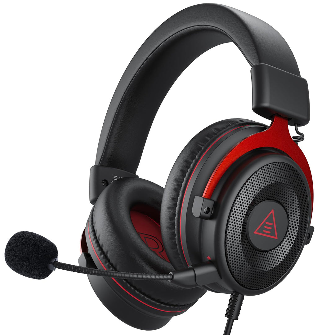 EKSA Gaming Headset, PC Headset mit Abnehmbar Mikrofon mit Geräuschunterdrückung, 3D Surround Sound