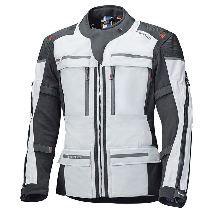 Held Motorradjacke mit Protektoren Motorrad Jacke Atacama Textiljacke GTX grau/rot XXL (lang), Herre