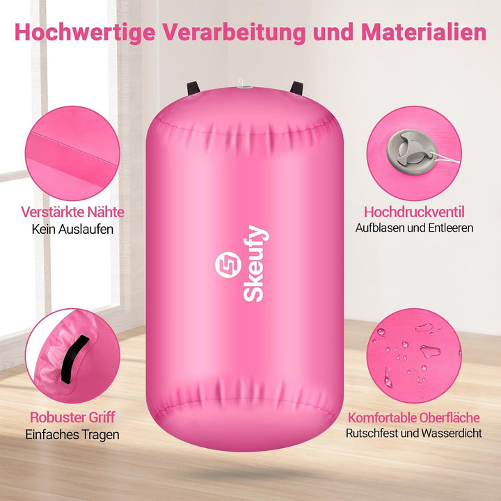 Skeufy Air Matte Track, Aufblasbare Gymnastik Yoga Air Matte Roll mit Elektrischer Luftpumpe, Airrol