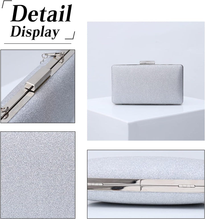 CORIOS Damen Clutch Abendtasche mit Pailletten Clutch Tasche mit Kette Glitter Handtasche Glänzend S