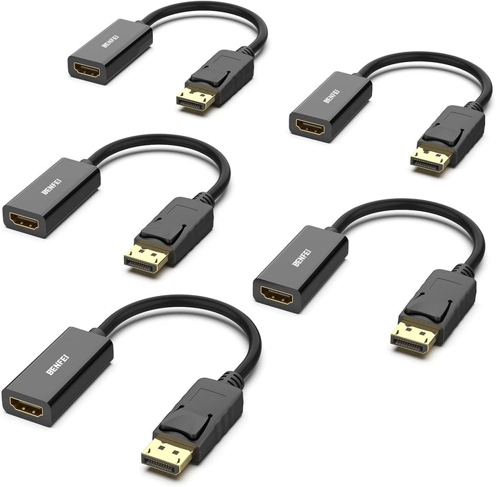 BENFEI 4K DisplayPort auf HDMI Adapter, 5 Stück Unidirektionaler DP Quelle zu HDMI Display Verbindun