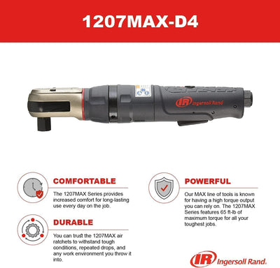 Ingersoll-Rand 1207MAX-D4, 1/2"-Antrieb Druckluft-Ratschenschrauber, Elektrowerkzeug mit bis zu 88 N