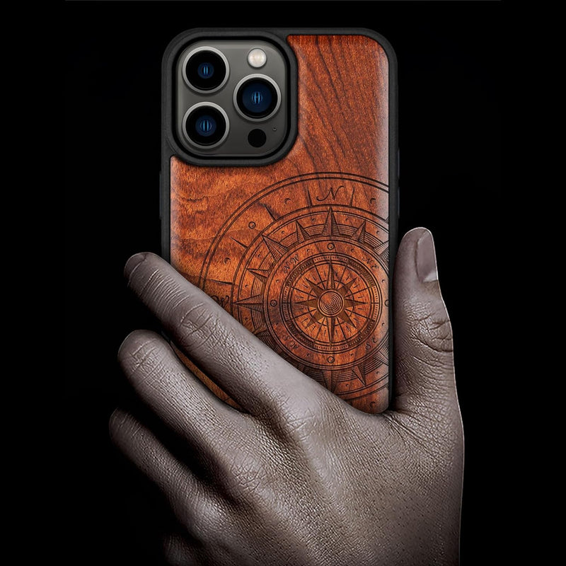 Carveit Holz Cover für iPhone 15 Pro Max Handyhulle kompatibel mit MagSafe Massivholz für Apple 15 p