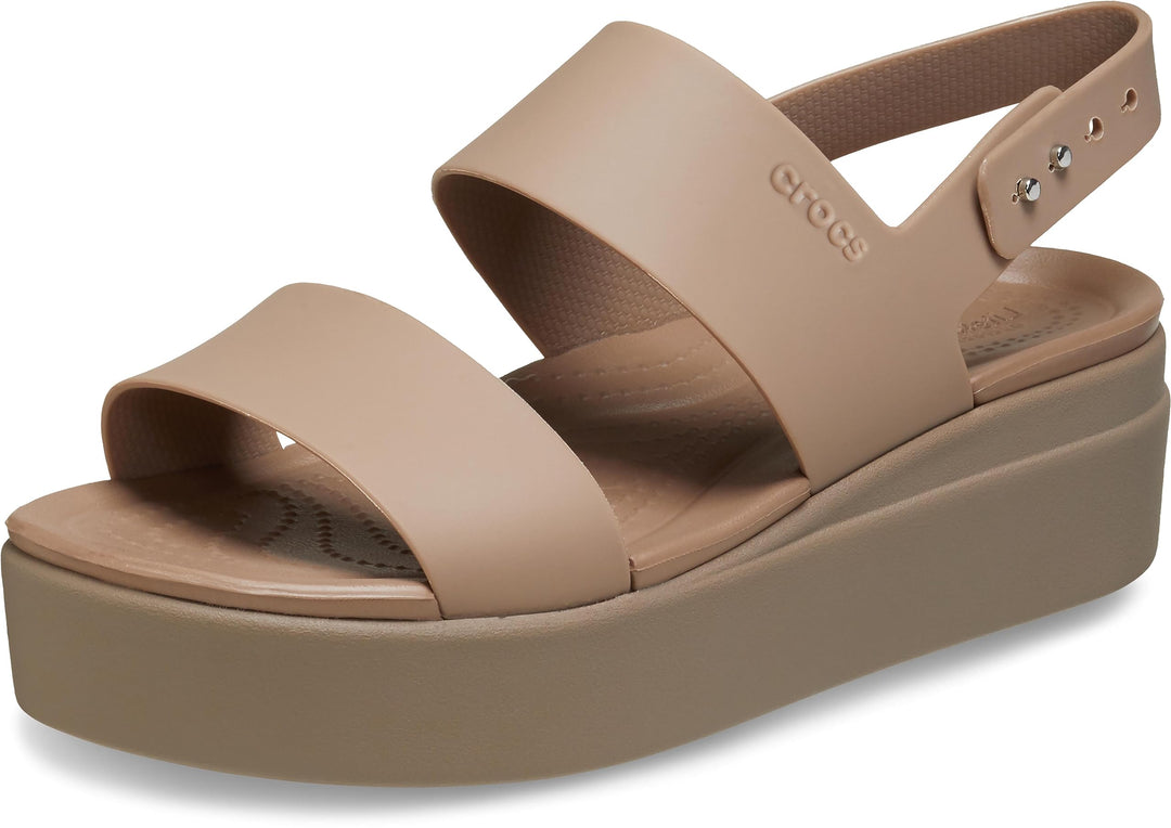 Crocs Damen Brooklyn Low Wedge Sandalen 33/34 EU Latte Mushroom, 33/34 EU Latte Mushroom