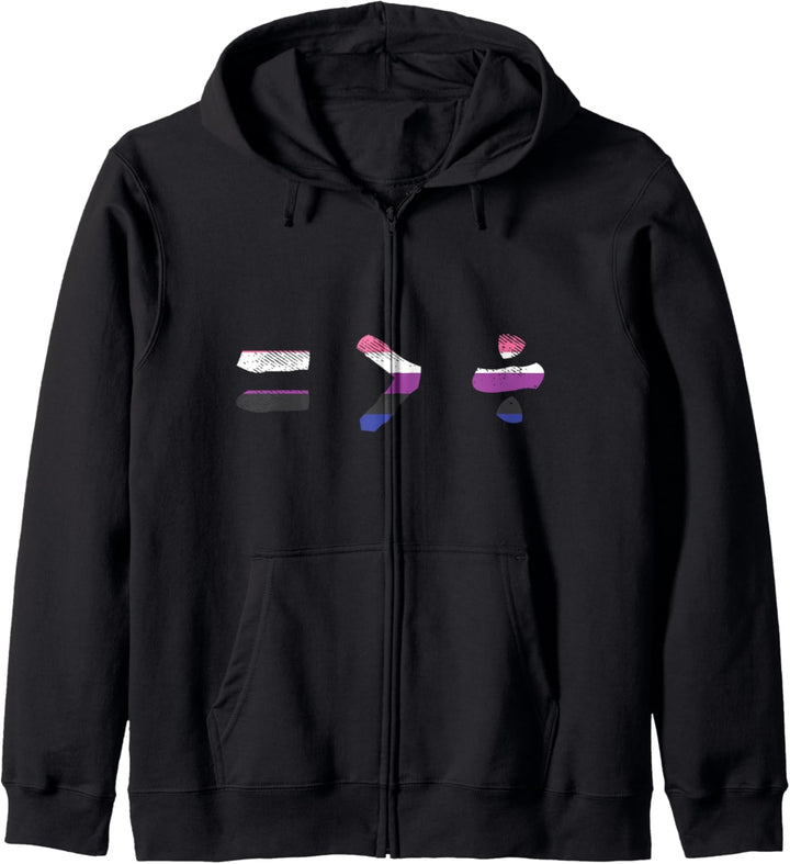 Equal Greater Than Divide Equality LGBTQ Non-Binary Kapuzenjacke