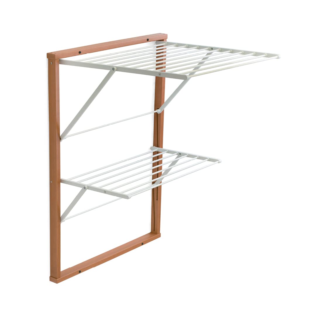 Arredamenti Italia Wandmontierter Kleiderständer, Holz, Kirsche, APERTO:P63 x L69 x H80 cm, CHI.: P3
