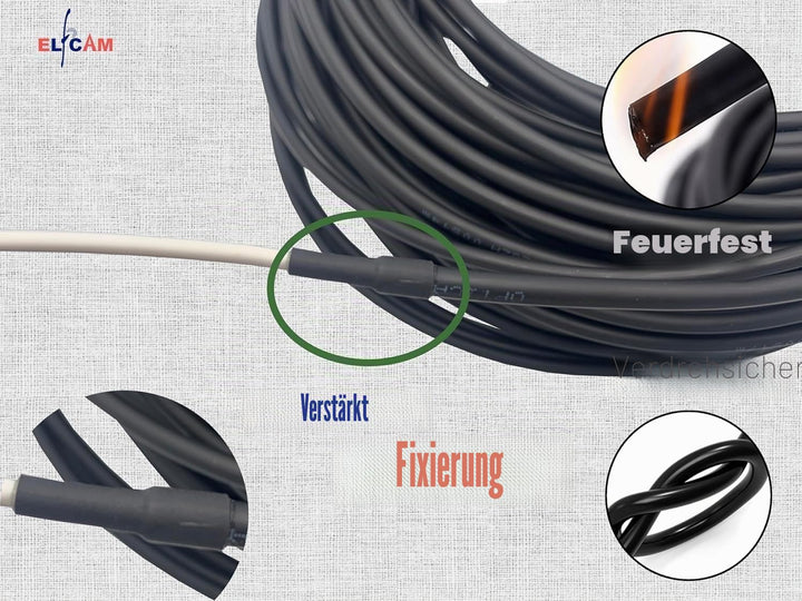 Elfcam - 35m Glasfaserkabel LC/APC auf LC/APC OS2 Simplex 9/125μm, FTTH LWL Kabel für Innen- und Aus
