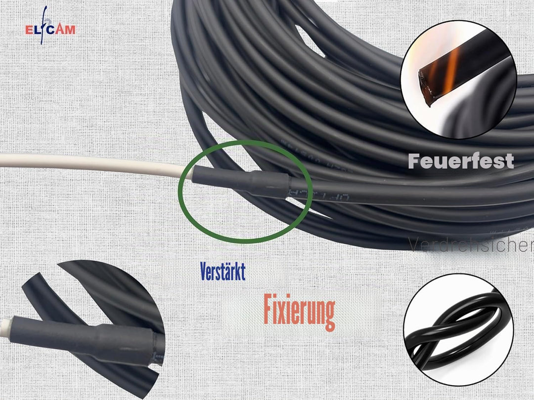 Elfcam® - 30m Glasfaser kabel für den Aussenbereich, LC/APC auf LC/APC OS2 Simplex, Monomode, Kabeld