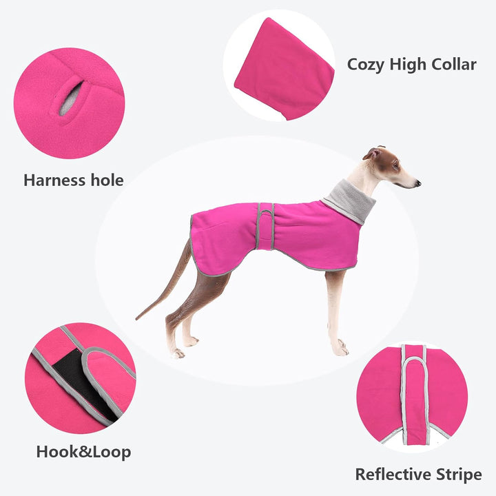 Morezi Winter Hundemantel mit reflektierender Leiste, weiches Polyester-Fleece, verstellbares Band,